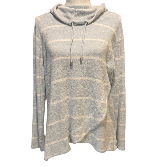 Ruby Rd. Petite Blue Cowl Neck Fleece. Size PL. - Picture 1 of 8